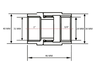 WANOU 733SCH1005 Муфта стяжная г/г 1"х3/4" для п/с фото в интернет-магазине SMARTGRP