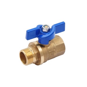 SMART 523H6604BB Кран шаровый 1/2" наружняя - внутренняя резьба, синяя бабочка, латунь, 150 штук в упаковке