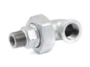 SDH 98 Американка угловая коническая 1/2" внутренняя резьба х 1/2" наружняя резьба, оцинкованная, 50 штук в упаковке