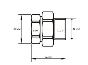 SMART 727ORSCН6612 Американка прямая г/ш 1-1/4" хромированная 50 шт/кор фото в интернет-магазине SMARTGRP
