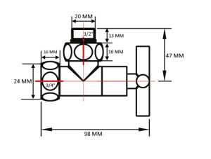 SG8500SCH0405/2 Кран-Вентиль угловой, ручка крест, хром, 3/4"х1/2" г/ш, 10пар/кор фото в интернет-магазине SMARTGRP
