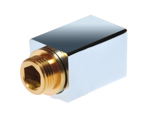 SMT515SCH0405 Колпачок квадратный со штуцером 1/2"НР и воздух хром 40пар/кор