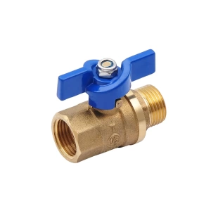 SMART 523H6604BB Кран шаровый 1/2" наружняя - внутренняя резьба, синяя бабочка, латунь, 150 штук в упаковке фото в интернет-магазине SMARTGRP