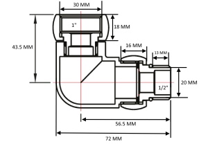 SMART 761SCH1004 Уголок со сгоном, г/ш  1" х 1/2" хромированный 20 пар/кор фото в интернет-магазине SMARTGRP
