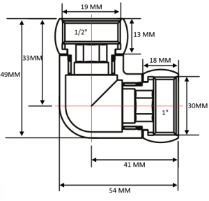 SANITAN 1740SCS1004 Уголок гайка - гайка 1" х 1/2" для полотенцесушителей 20пар/кор фото в интернет-магазине SMARTGRP