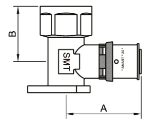 SMART SMT1656NY002005 W20x3/4F Уголок установочный пресс - внутренняя резьба 50 штук в упаковке фото в интернет-магазине SMARTGRP