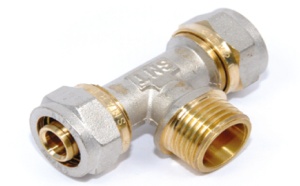 SMART SMT1608NY200520 T 20 x 3/4" x 20 Тройник соединительный, цанга - наружняя резьба - цанга, 50 штук в упаковке