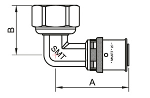 SMART SMT1761H001604 L 16 x 1/2 F nut Уголок пресс - накидная гайка фото в интернет-магазине SMARTGRP