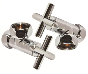 SMT8501SCH1005/2 Кран-Вентиль угловой, ручка крест, хром,  1"х3/4" г/г, 10пар/кор