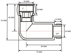 SG 741SCH1005 Уголок гайка - штуцер 1" х 3/4" хромированный 20 пар/кор фото в интернет-магазине SMARTGRP