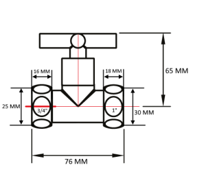 SMT8730SCH0510 Кран-Вентиль прямой, ручка крест, хром,  3/4"х1" г/г, 20шт/кор фото в интернет-магазине SMARTGRP
