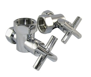 SMT8471SCH1005/2 Кран-Вентиль угловой, ручка крест, хром, 1"х3/4" г/г, 10пар/кор