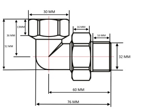 SG 726ORSCН6610/2 Американка угловая 1" хромированная 20пар/кор фото в интернет-магазине SMARTGRP