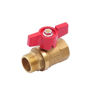 SMART 523H6605RB Кран шаровый 3/4" наружняя - внутренняя резьба, красная бабочка, латунь, 100 штук в упаковке