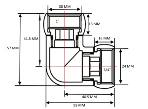 SMART 740SCH1005 Уголок гайка - гайка 1" х 3/4" для полотенцесушителей 20 пар/кор фото в интернет-магазине SMARTGRP