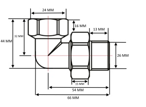 SMT 726ORSCН6605/2 Американка угловая 3/4" хромированная 35пар/кор фото в интернет-магазине SMARTGRP