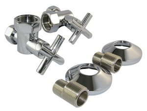 SMT8471SCH1005/2 CN Кран-Вентиль угловой, ручка крест, хром, 1"х3/4" г/г Комплект, 10пар/кор