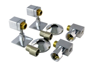 SMT549/2SCH040504CN Комплект квадратный для п/с 3/4"ВРх1/2"НР с эксцентр., отраж. хром 10комп/кор