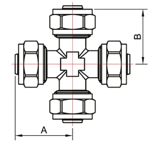 ТЕАМ 1610N20202020 Cross 20 Соединение крестовое, цанга, 40 штук в упаковке фото в интернет-магазине SMARTGRP
