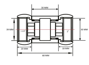 SG 730SCH1210 Соединение прямое гайка - гайка  1-1/4" х 1" хромированное 20 пар/кор фото в интернет-магазине SMARTGRP