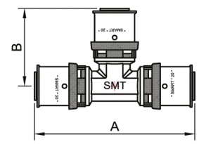 SMART SMT1657NY201616 T 20 x 16 x 16 Тройник пресс - пресс - пресс 70 штук в упаковке фото в интернет-магазине SMARTGRP