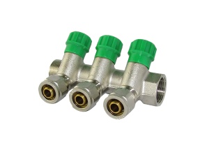 SMART SMT1871NY051603 3/4 x 16 x 3 Коллектор с кранами, 3 выхода, никель, 24 штуки в упаковке