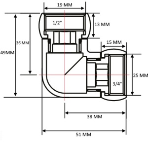 SANITAN 1740SCS0504 Уголок гайка - гайка 3/4" х 1/2" для полотенцесушителей 20пар/кор фото в интернет-магазине SMARTGRP