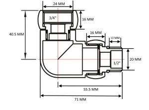 SMART 761SCH0504 Уголок со сгоном г/ш 3/4" х 1/2" хромированный  20 пар/кор фото в интернет-магазине SMARTGRP