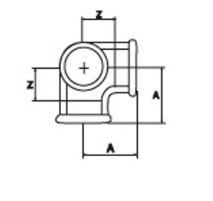 SDH 221 Тройник трехосевой 1/2" внутренняя резьба, оцинкованный, 80 штук в упаковке фото в интернет-магазине SMARTGRP