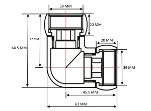 SG 740SCH1212 Уголок гайка - гайка 1-1/4" х 1-1/4" хромированный 20 пар/кор фото в интернет-магазине SMARTGRP