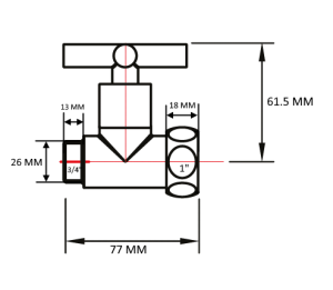 SMT8731SCH0510 Кран-Вентиль прямой, ручка крест, хром, 1"х3/4" г/ш, 20шт/кор фото в интернет-магазине SMARTGRP