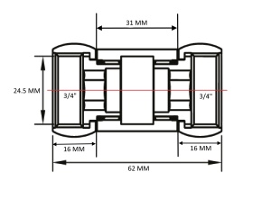 SMART 730SCH0505 Соединение прямое, гайка - гайка 3/4" х 3/4" для полотенцесушителей 20 пар/кор фото в интернет-магазине SMARTGRP