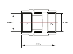 SMART 733SCH1005 Муфта стяжная, внутренняя резьба 1" х 3/4" для полотенцесушителей 20 пар в упаковке фото в интернет-магазине SMARTGRP