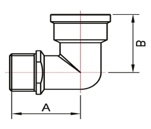 SMART SMT702NY6610 Угольник 1" внутренняя резьба х  1" наружняя резьба, с буртиком, 40 штук в упаковке фото в интернет-магазине SMARTGRP