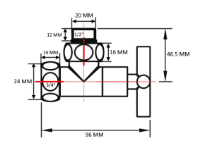 SMT8500SCH0405/2 Кран-Вентиль угловой, ручка крест, хром, 3/4"х1/2" г/ш, 10пар/кор фото в интернет-магазине SMARTGRP