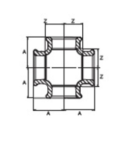 SDH 180 Крестовина 1/2" внутренняя резьба, оцинкованный, 80 штук в упаковке фото в интернет-магазине SMARTGRP