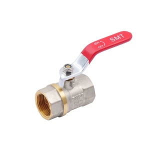 SMART 520NY6605R Кран шаровый 3/4" внутренняя резьба, красная ручка, никель - желтый, 50 штук в упаковке