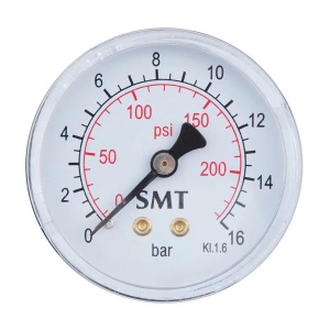 SMART SMT3016N0002G Манометр 16 бар аксиальный 1/4" наружняя резьба, 50 штук в упаковке, axial