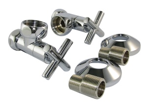 SMT8501SCH1005/2 CN Кран-Вентиль угловой, ручка крест, хром,  1"х3/4" г/г, Комплект 10пар/кор