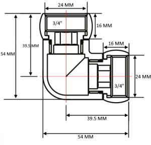 SANITAN 1740SCS0505 Уголок гайка - гайка 3/4" х 3/4" для полотенцесушителей 20пар/кор фото в интернет-магазине SMARTGRP