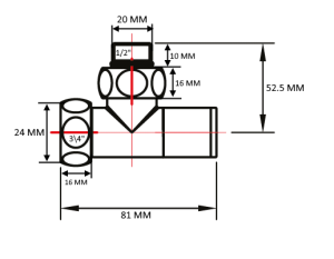 SMT8202SCH0405/2 Кран-Вентиль угловой, ручка колп., хром, 3/4"х1/2"г/ш, 10пар/кор фото в интернет-магазине SMARTGRP