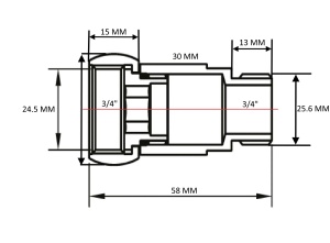 SANITAN 1731SCS0505 Соединение прямое гайка - штуцер 3/4" х 3/4" для полотенцесушителей 20пар/кор. фото в интернет-магазине SMARTGRP
