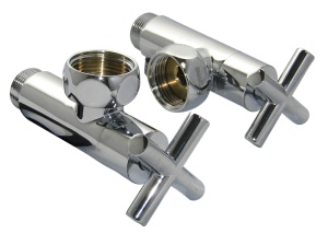 SMT8741SCH0405/2 Кран-Вентиль угловой, ручка крест, хром,  3/4"х1/2"г/ш, 10пар/кор