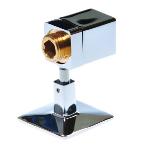 SMT549-1SCH0405 Колпачок квадратный со штуцером 1/2"НР с воздухоотводчиком и 140 держателем, хромированный 20пра/кор