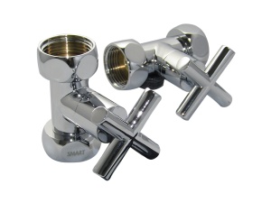 SMT8730SCH1010/2 Кран-Вентиль прямой, ручка крест, хром,  1"х1" г/г, 10 пар/кор