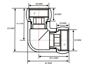 SMART 740SCH1010 Уголок гайка - гайка 1" х 1" для полотенцесушителей 20 пар/кор фото в интернет-магазине SMARTGRP