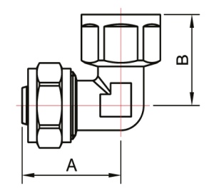 ТЕАМ 1605N001604 L 16 x 1/2" Соединение угловое, цанга - внутренняя резьба, 150 штук в упаковке фото в интернет-магазине SMARTGRP