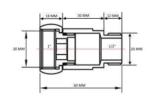 WANOU 731SCH1004 Соед.прям. г/ш 1"х1/2" для п/с фото в интернет-магазине SMARTGRP