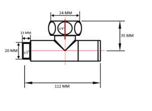 SMT8841SCH0405 Кран-Вентиль угловой, ручка колп., хром, 3/4"х1/2" г/ш, 20шт/кор фото в интернет-магазине SMARTGRP