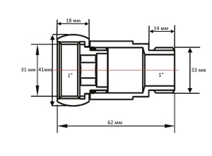 SMART 731SCH1010 Соединение прямое гайка - штуцер 1" х 1" для полотенцесушителей 20 пар/кор фото в интернет-магазине SMARTGRP